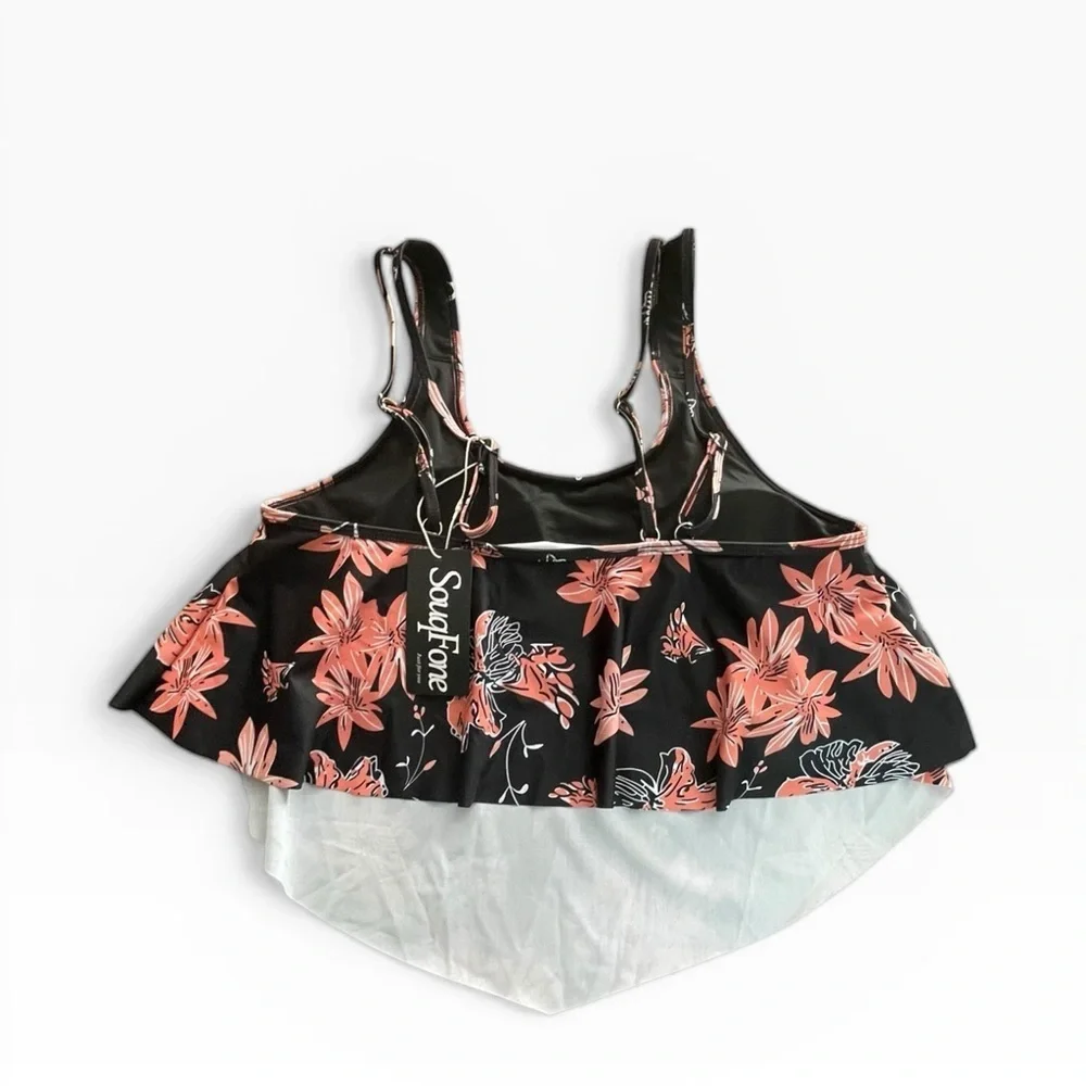 SouqFone Two Piece Bathing Suits Flounce Bikini Swimsuits High Waisted Bottom